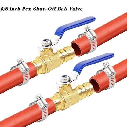 Brass Ball Valve 16mm Hose Barb for Industrial Use Fluid Gas Shut Off Valve