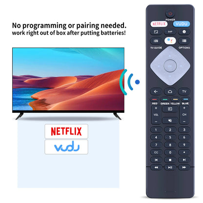 NH800UP Remote Control For Philips Android TV with Google Voice Assistant