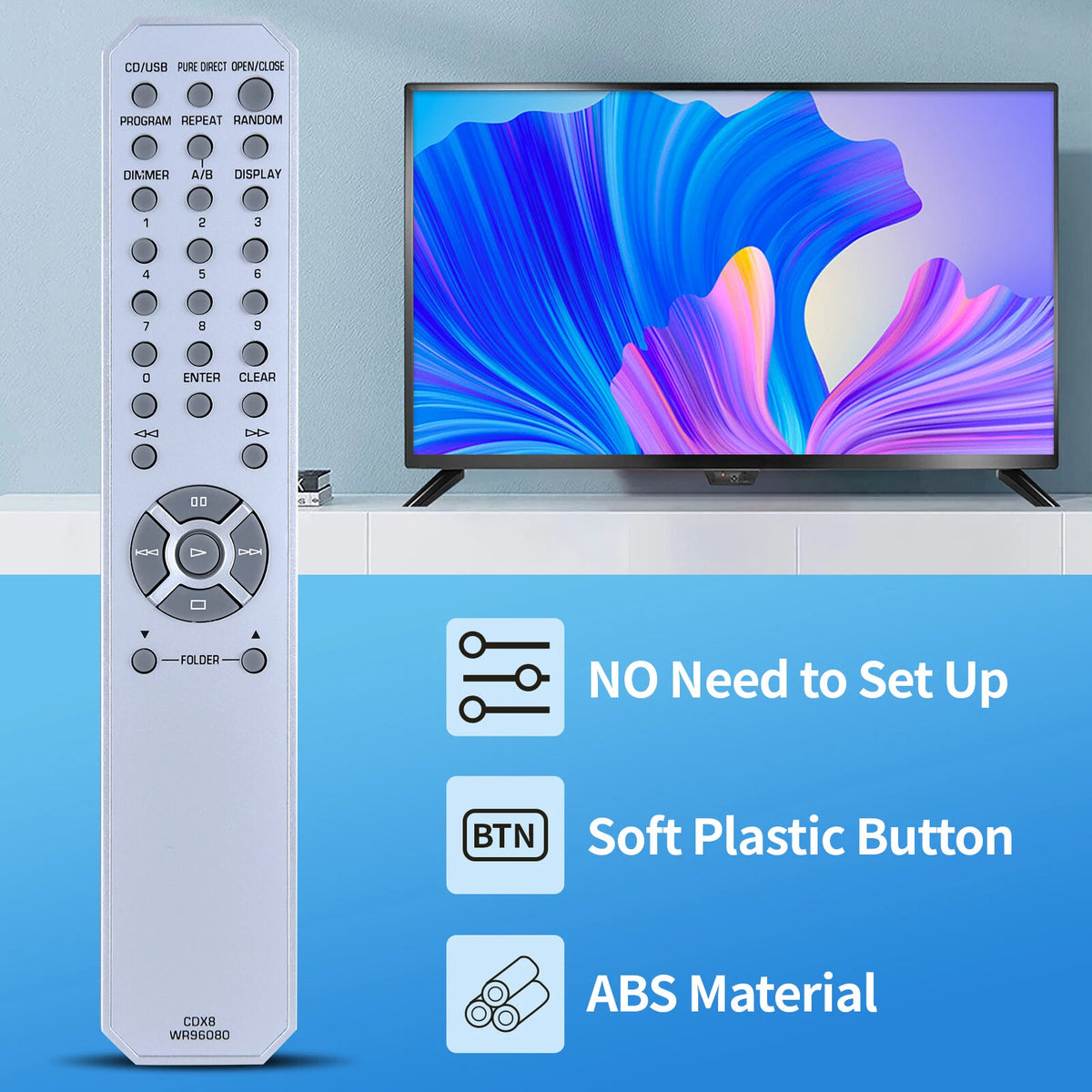 CDX8 WR96080 Remote Control For Yamaha CD Compact Disc Player CD-S300 CDS300