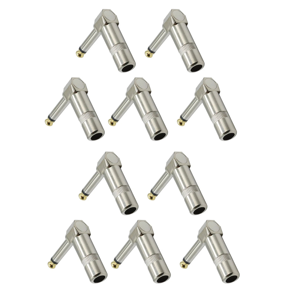 10PCS 1/4 TS Right Angle Mono Phone Plug For Universal 6.35mm Compatibility