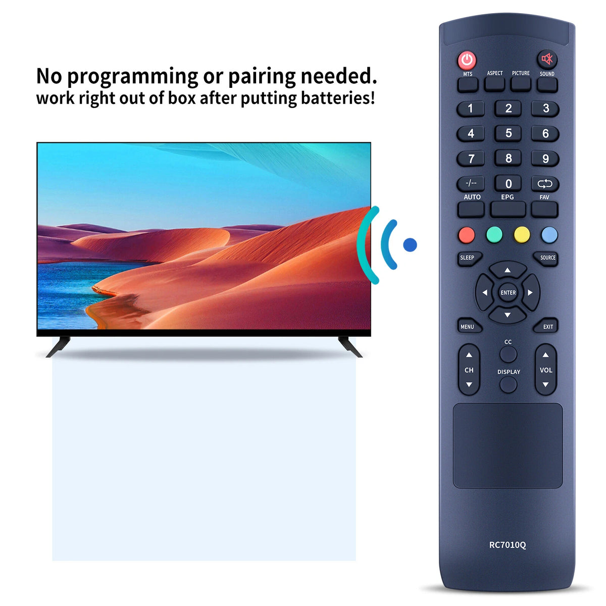 RC7010Q Remote Control For Quasar LED TV SQ3202 SQ5002 SQ5003 Q32HST1 SQ240W