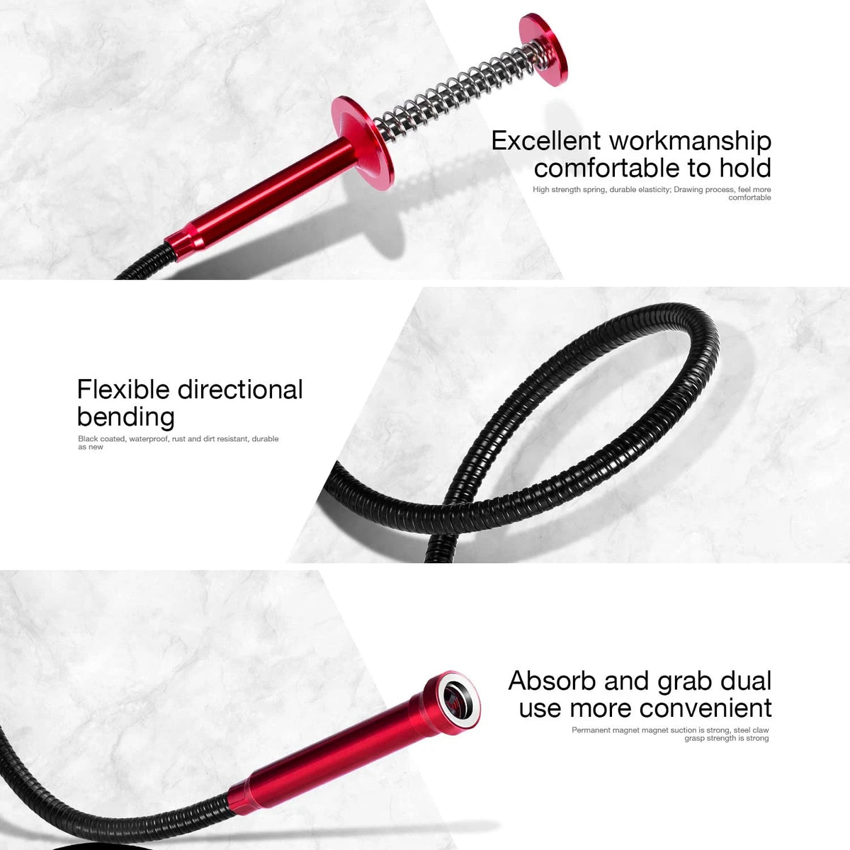 Bendable Flexible Magnetic Pickup Tool, Directional Bend Tool