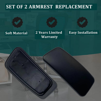 HYEJDRV Chair Armrest Replacement, Arm Pad Caps Replacement for Haworth Black