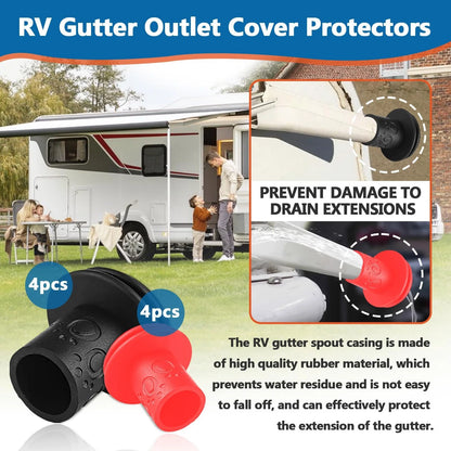 Foycow 8 Pcs RV Gutter Spout Caps - Guards Protect Cover from...