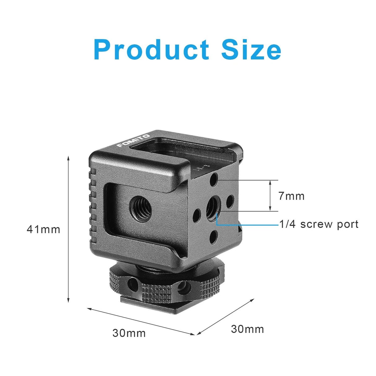 Fomito LX-3 3-Head Cold Shoe Mount with 1/4"-20 Thread for Camera L3, Black