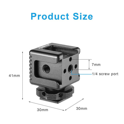 Fomito LX-3 3-Head Cold Shoe Mount with 1/4"-20 Thread for Camera L3, Black