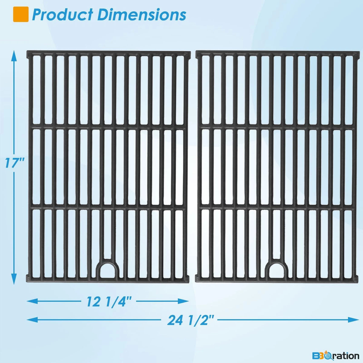 BBQration Grill Parts for Nexgrill 4 Burner 17 x 12 1/4"(720-0925P), Black