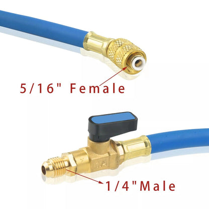 For R134A R410A Refrigerants 1/4" SAE Ball Valves Hose Great Compatibility