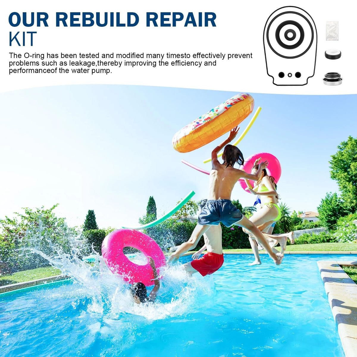 O-Ring Rebuild Repair Kit Fit for Pentair Whisperflo/Intelliflo Pool Black