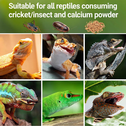 REPTI ZOO Reptile Cricket Calcium Powder Mixer, Keeper Shaker for...