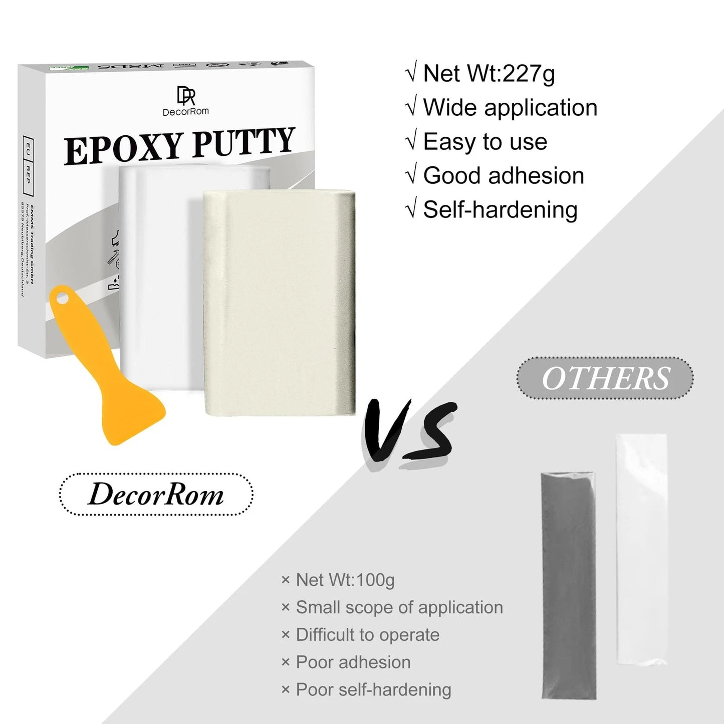 Epoxy Putty - 8oz / 227g Pool Putty, 2 in 1 Underwater or Above Fast White