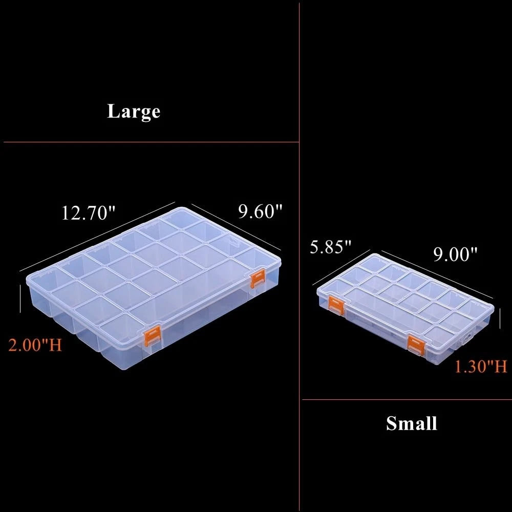 BangQiao 3 Pack Mixed Size Clear Plastic Storage Box Size, clear