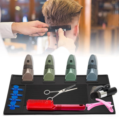 Hedume Magnetic Barber Mat, 17.7'' x 11.8'' Organizer Black