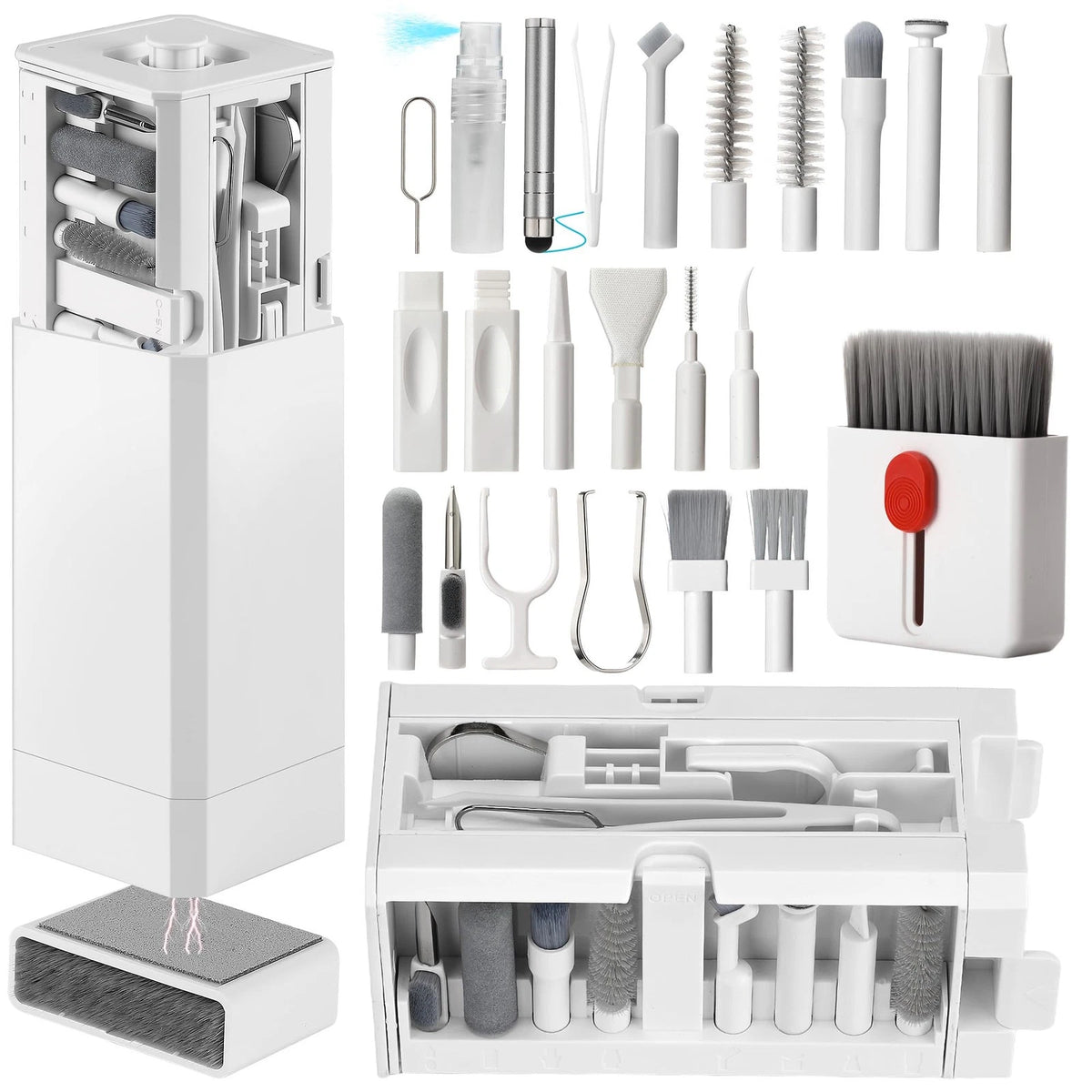 GintaXen 32-in-1 Cell Phone Cleaning Kit for iPhone/Android, White (Base)