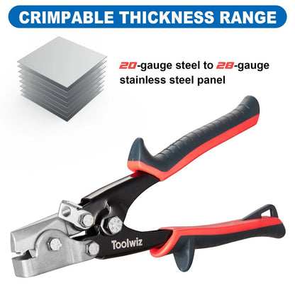 Toolwiz Snap Lock Punch Tool for Sheet Metal, Gutter Crimping 8-1/2"