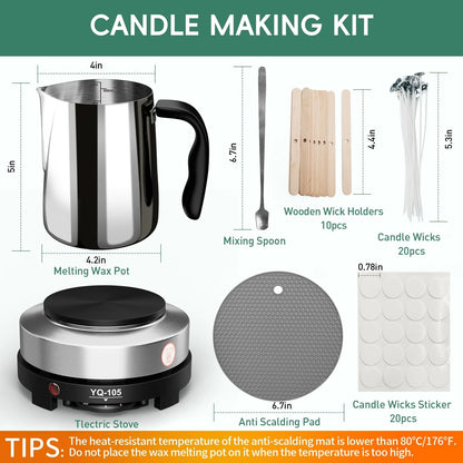 Zapstarz Candle 5 inches x 5 x 10 inches, Black-Candle Making Kit