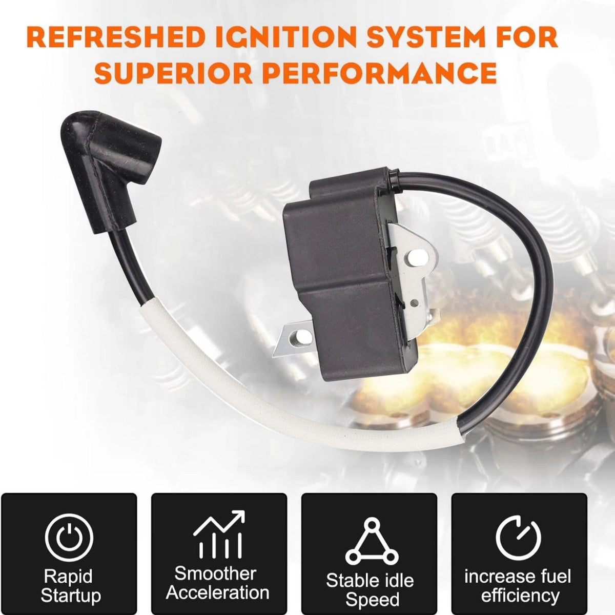 545046701 Metal+Plastic Ignition Coil Kit For Husqvarna String Trimmer 128C 125L