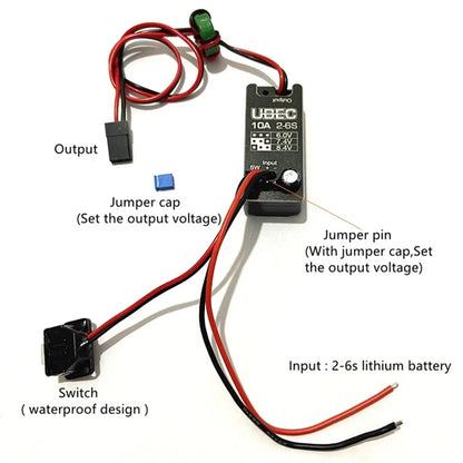 UBEC 10A-CAR 2-6s Input Voltage 6.0/ 7.4/8.4V Adjustable Waterproof Module Kit
