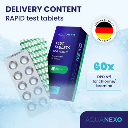 AQUANEXO Test Tablets for Pool Chlorine DPD 1, Selectable: 60x / 120x, Hot...