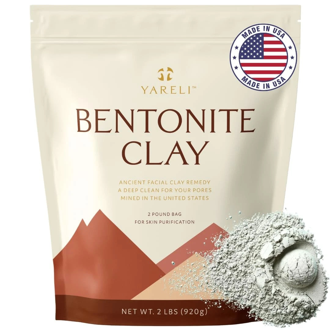 YARELI Bentonite Clay Powder Facial Mask & Cleansing 32 Ounce (Pack of 1)