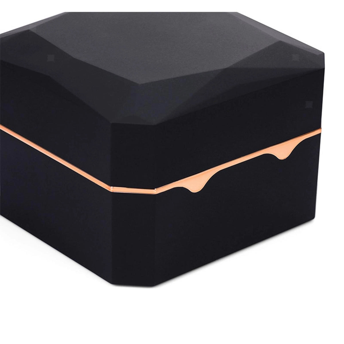 LED Light Watch Case Antidust Display Storage Holder Luxury Jewelry Box Black/