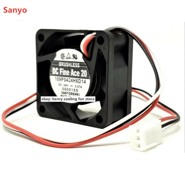 SANYO 109P0424H6D14 fan DC 24V 0.07A 40*40*20mm 3pin Fanuc system coooling fan