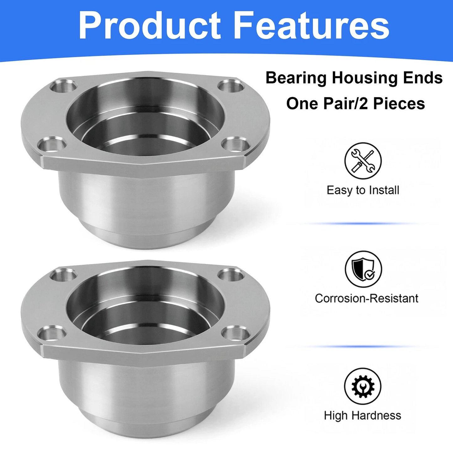 9-Inch Heavy-Duty For Ford Vintage Bearing Housing Ends - 1/2" Old-Style Axle