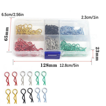 180Pcs 1/10 1/12 On-Road RC Car Body Shell R Shape Clips DIY Metal Pin Neddles