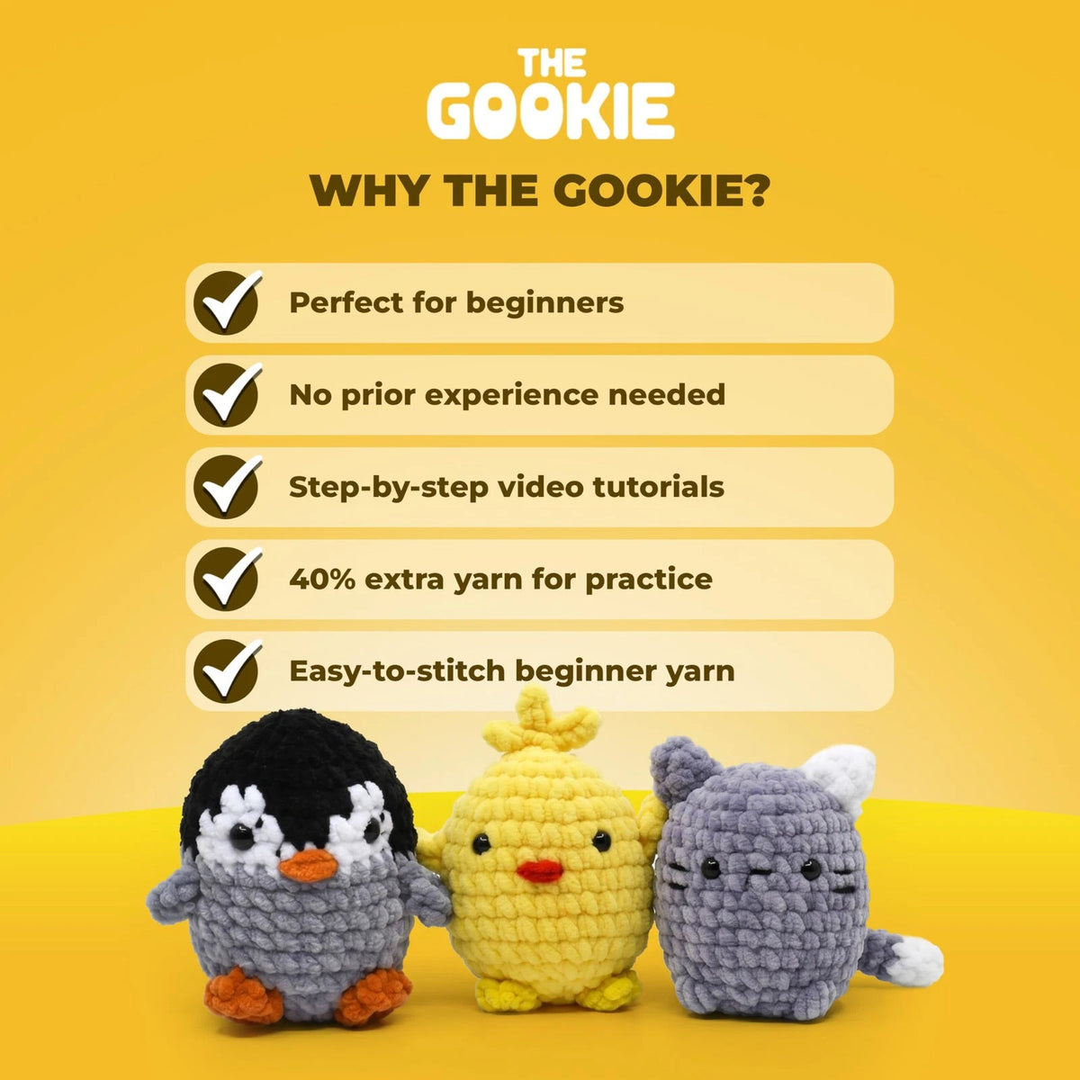 THE GOOKIE Crochet Kit for Beginners - All-in-One Amigurumi with Capybara