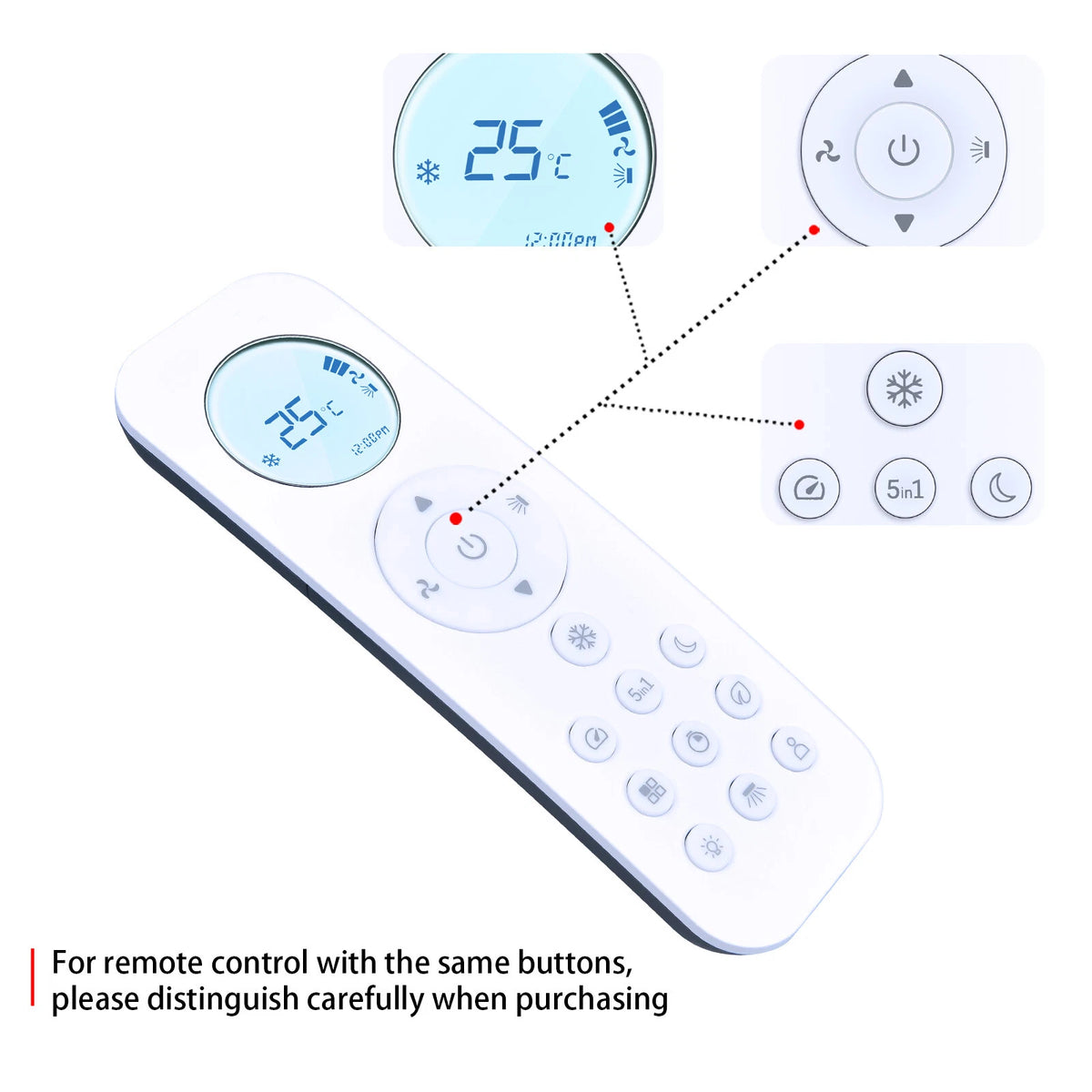 Air Conditioner Remote Control For Blue Star SAC IC524DNUR Split Air Conditioner
