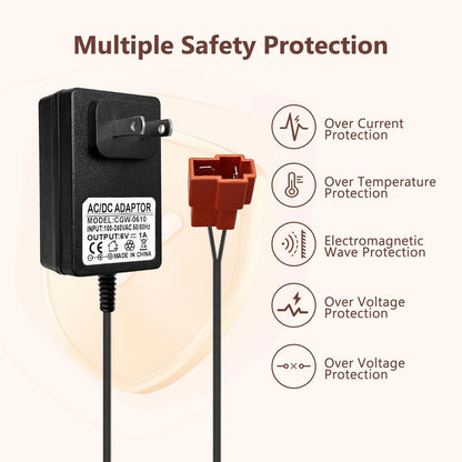 6 Volt Battery Charger for Kids Electric Car, Compatible with Charger, red