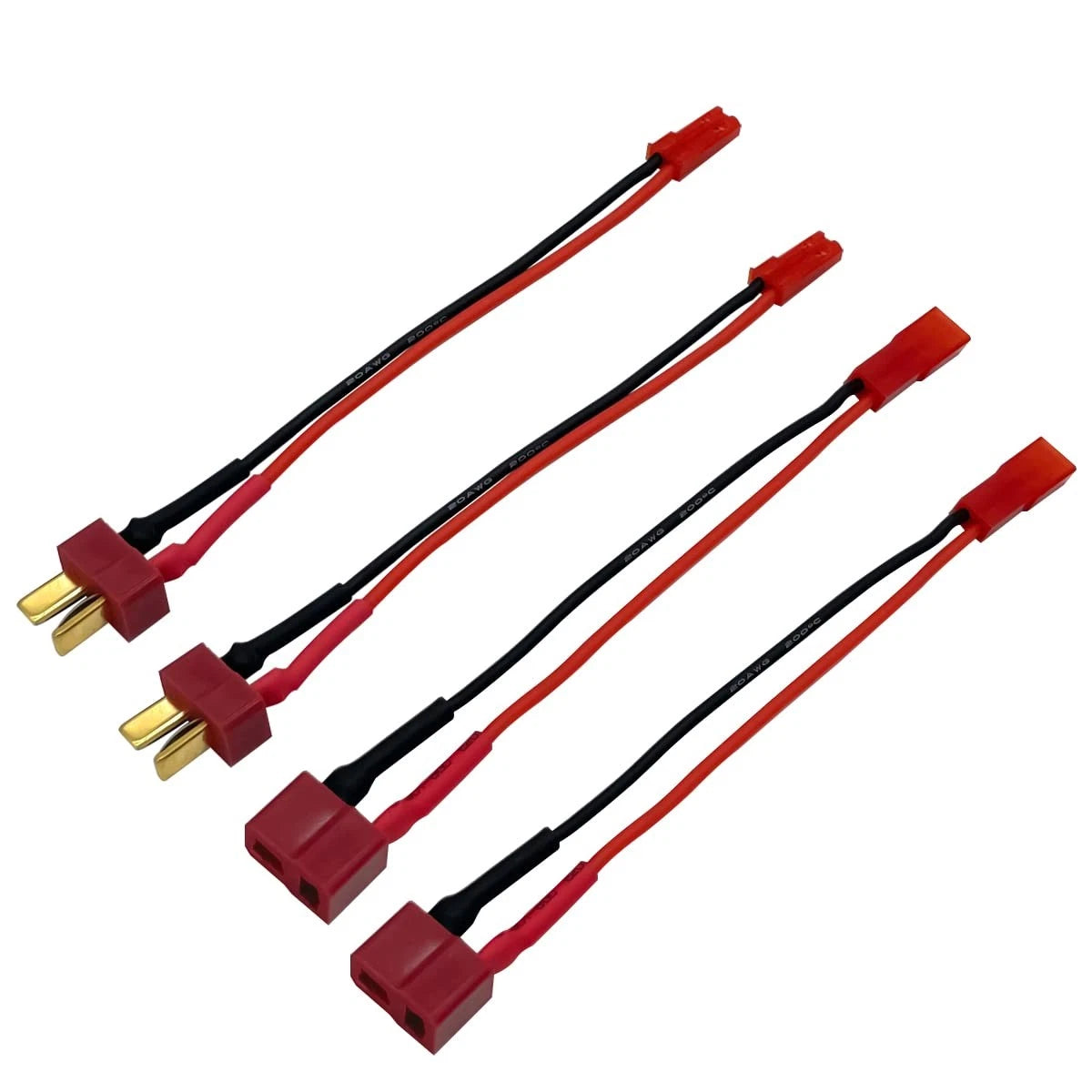 2Pairs T Plug to JST Connector Male Female with 20AWG 10cm Silicone Cable...