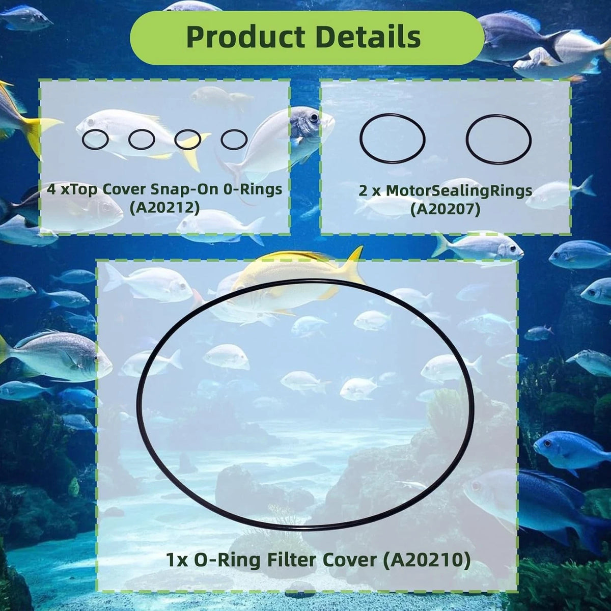 O-Ring Seal Kit Compatible with FX5 and FX6 High Performance Filters Black