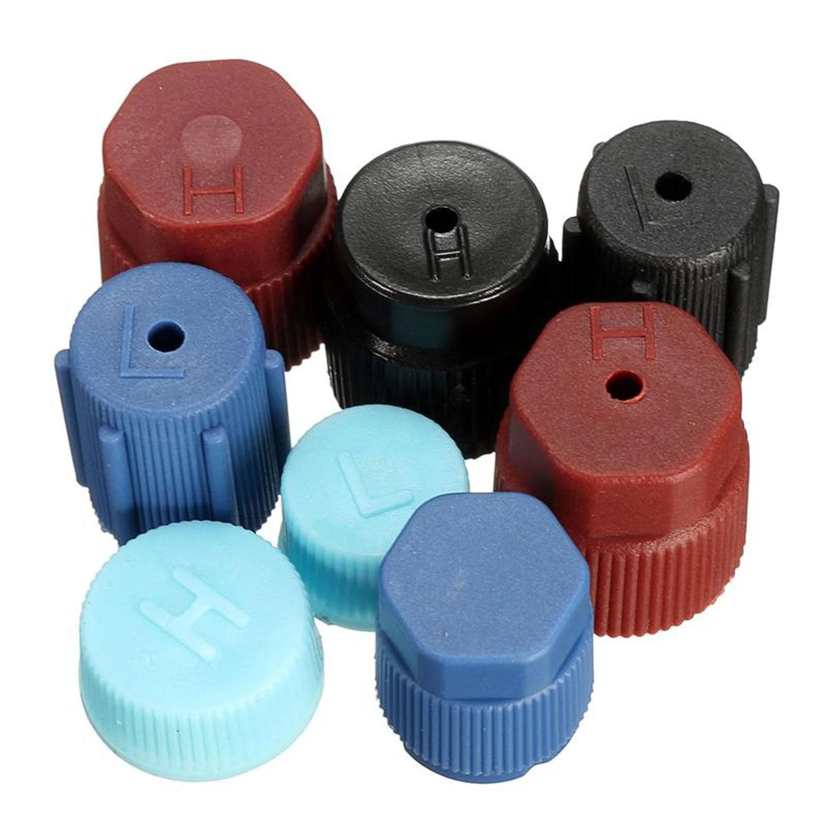 16PACK A/C Valve Core Kit AC System Cap & Valve Stem Cores Seal Remover Tool K