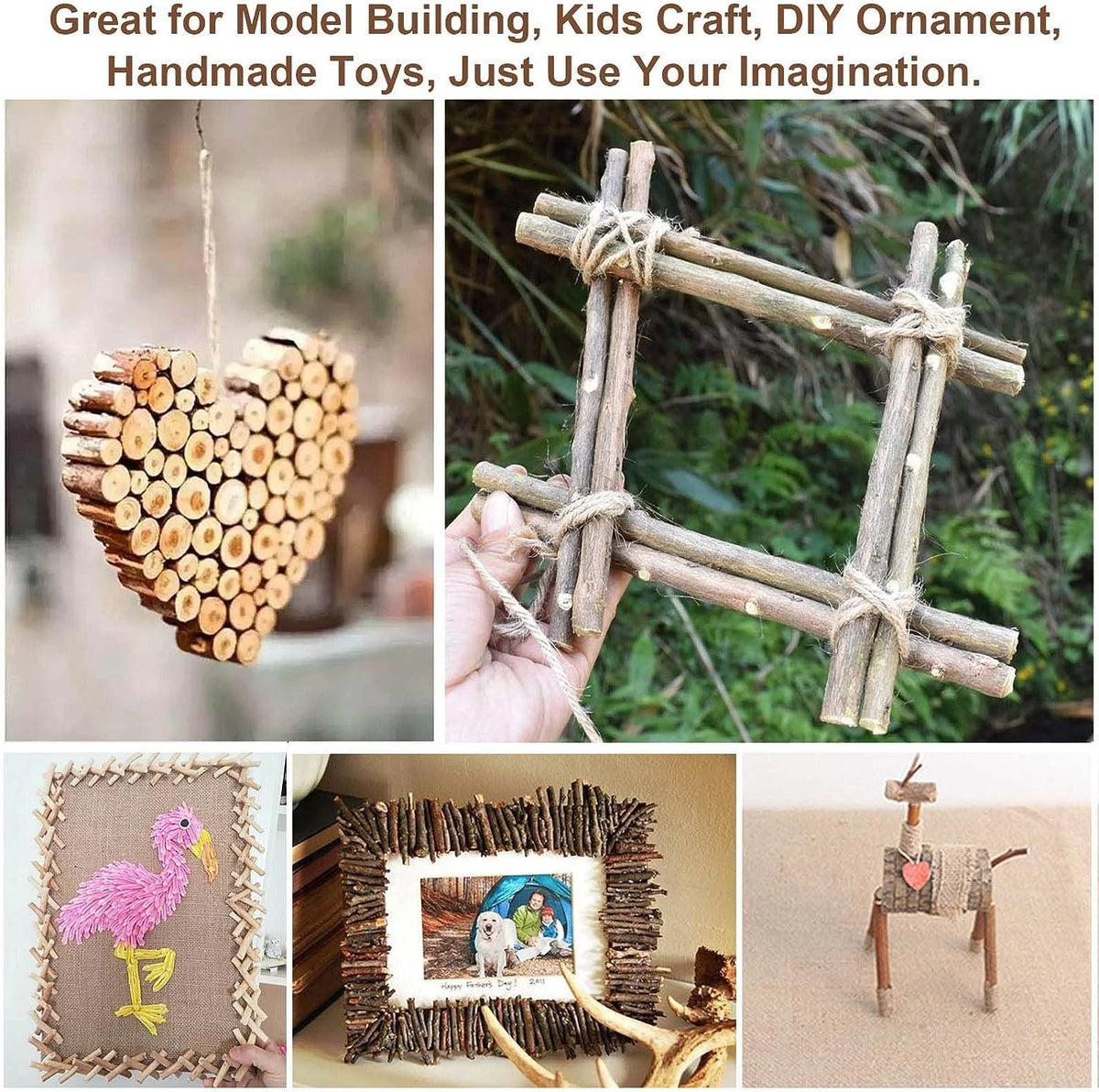 Craft Sticks, Wood Sticks Crafting Twigs Crafts Log Toy DIY Vase 50Pcs