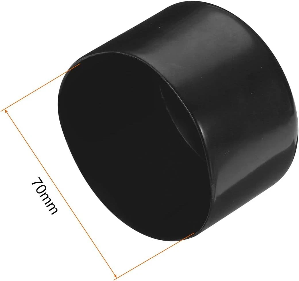 uxcell 2pcs Rubber End Caps 70mm ID Vinyl Round Tube x 40mm H, Black