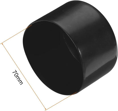 uxcell 2pcs Rubber End Caps 70mm ID Vinyl Round Tube x 40mm H, Black