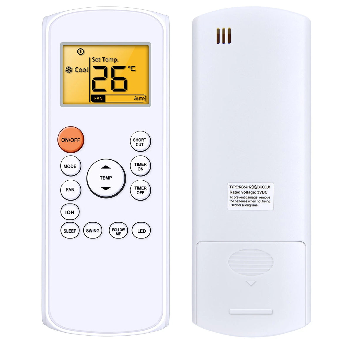 RG57H2(B)/BGEFU1 Replacement Remote Control For Midea Air Conditioner