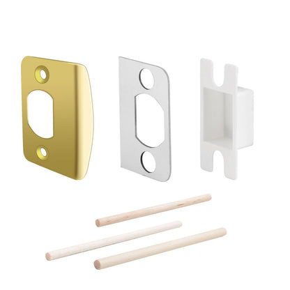 MOSECYOU Door Reinforcement Strike Plate, with Spacer Shims, 1 Pack, Gold