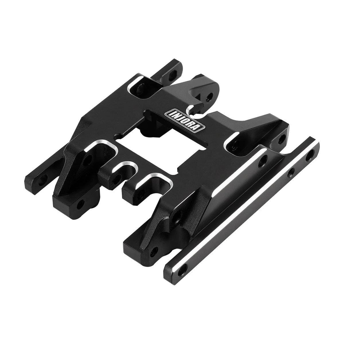 INJORA Aluminum Skid Plate Transmission Mount 17g 1/18 scale, Black