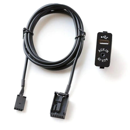 Car Dash Audio 12Pin Cable Adapter AUX USB Replacement For BMW E39 E53 X5