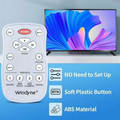 Replacement Remote Control For Velodyne SPL-800R DEQ-R EQ-MAX8 White