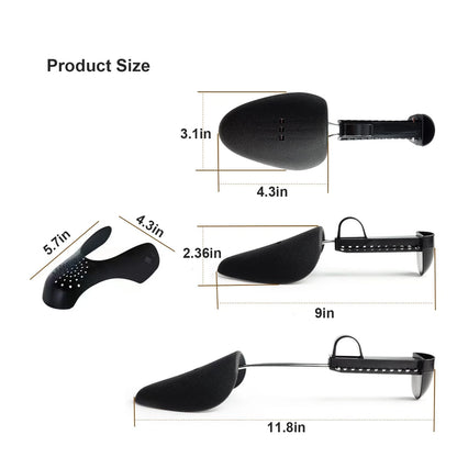 SYINUOYIS 7 Pairs Plastic Shoe Stretchers for Men shoes' size 5.5-11, Black