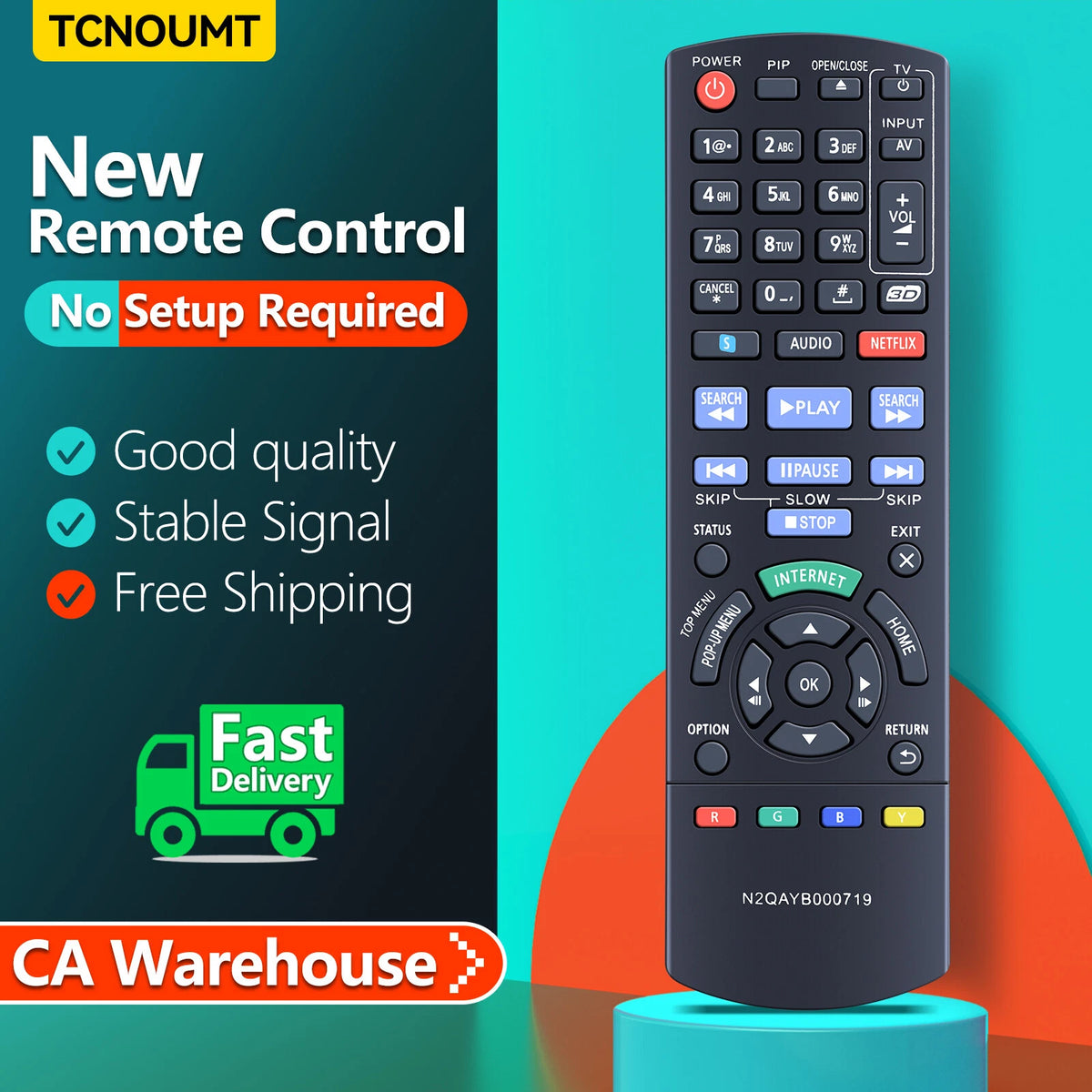 N2QAYB000719 Remote Control For Panasonic DVD Player DMP-BDT220 DMP-BDT120