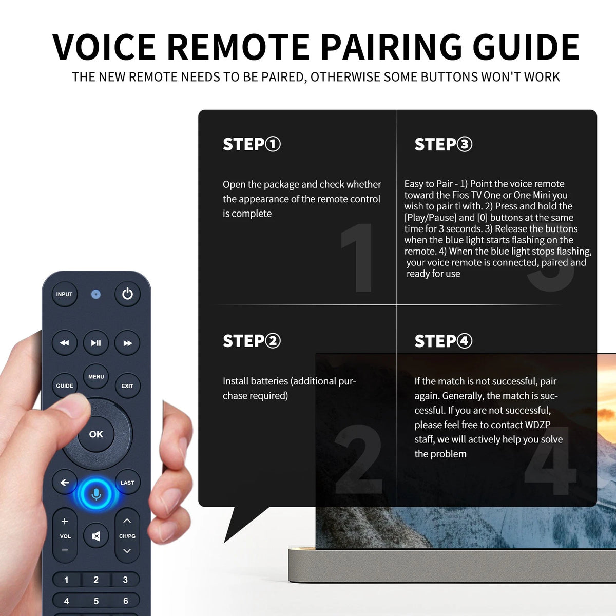 Bluetooth Voice Remote Control For Verizon FiOS TV One MG3-R32140B VRC4100