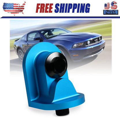 For Ford M-6880-B50 90 Degree Billet Engine Oil Filter Adapter Blue