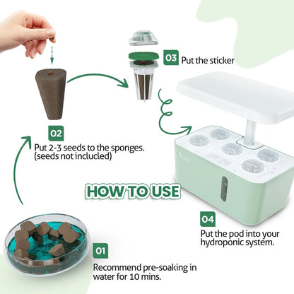 LETPOT 77 Pcs Seed Pod Kits, Square Grow Anything Kit for 77 PCS, White