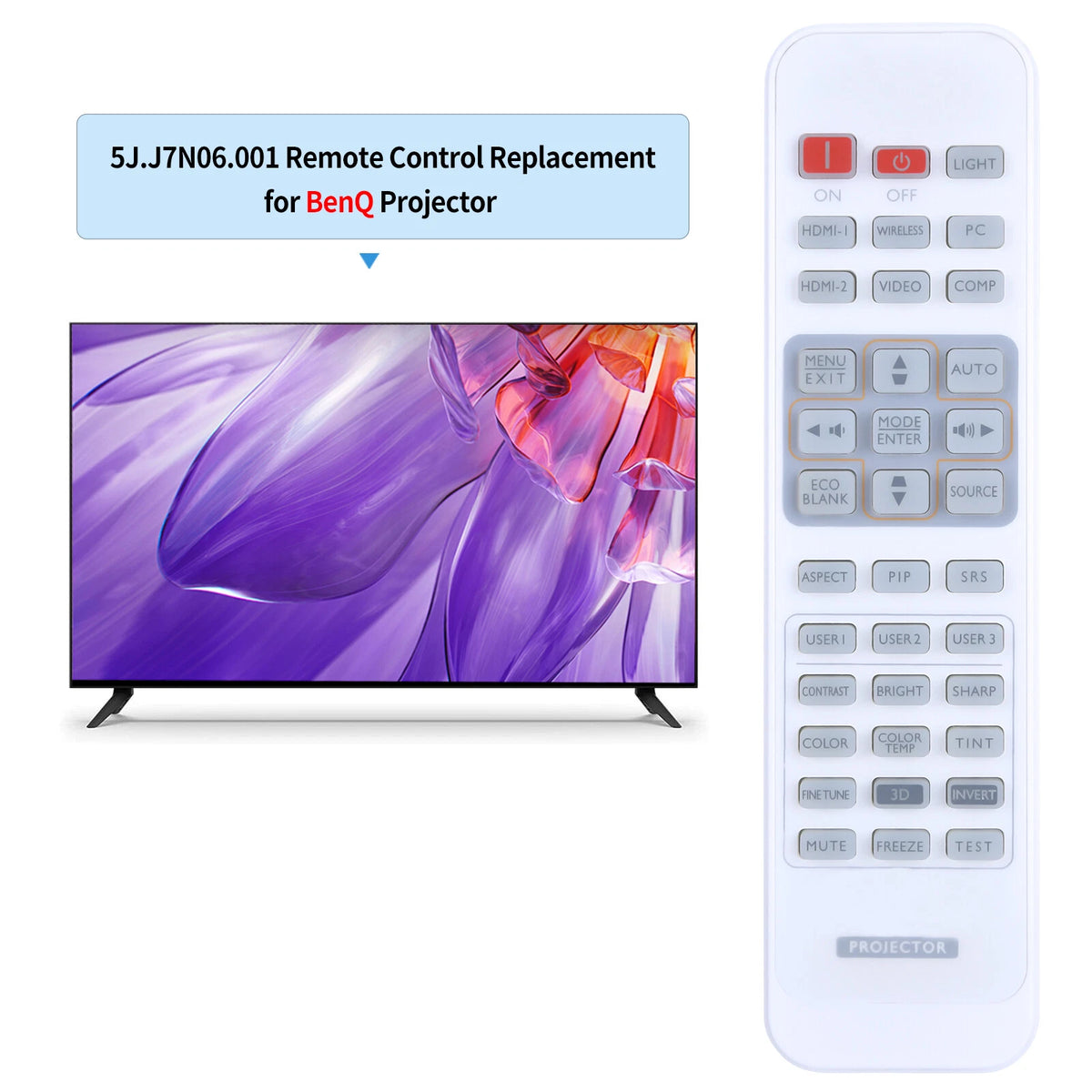 5J.J7N06.001 Remote Control For BenQ Projector W1070 W1080ST W1400 W1500