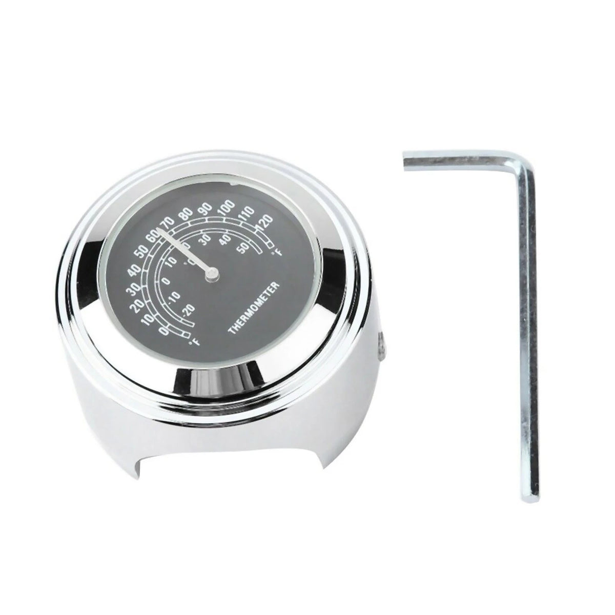 Waterproof Motorcycle Mobike Front Chrome Handlebar Mount Thermometer Luminous