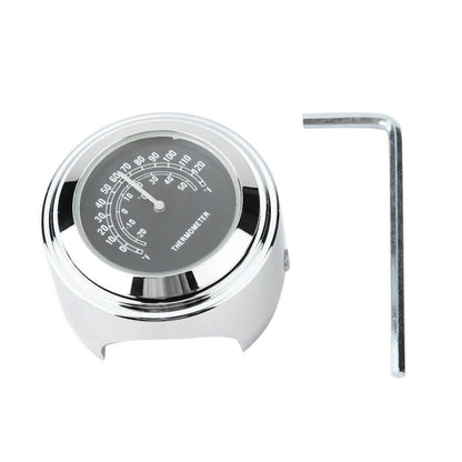 Waterproof Motorcycle Mobike Front Chrome Handlebar Mount Thermometer Luminous